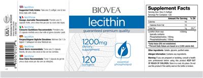 Photo of the BIOVEA Lecithin 1200 mg label