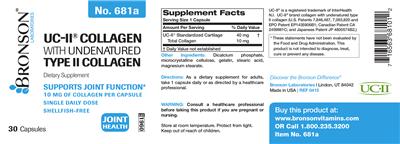 Photo of the Bronson Laboratories UC-II Collagen With Undenatured Type II Collagen label