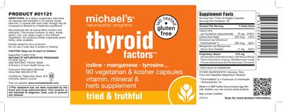 Photo of the Michael's Naturopathic Programs Thyroid Factors label