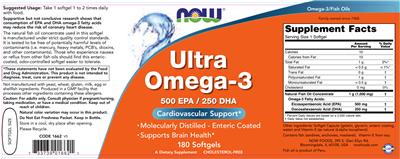 Photo of the NOW Ultra Omega-3 label
