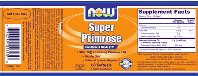 Product label for Super Primrose
