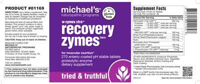 Photo of the Michael's Naturopathic Programs Recovery Zymes label