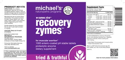 Photo of the Michael's Naturopathic Programs Recovery Zymes label