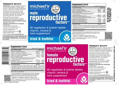 Photo of the Michael's Naturopathic Programs Male Reproductive Factors label