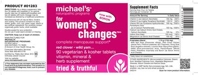 Photo of the Michael's Naturopathic Programs For Women's Changes label