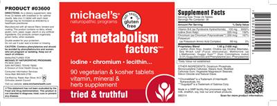 Photo of the Michael's Naturopathic Programs Fat Metabolism Factors label