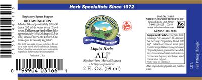 Photo of the Nature's Sunshine ALJ label