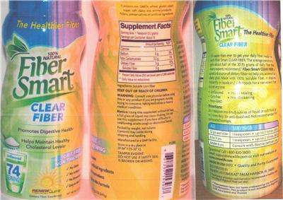 Photo of the Renew Life Fiber Smart Clear Fiber label
