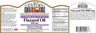 Photo of the 21st Century Flaxseed Oil 1000 mg label