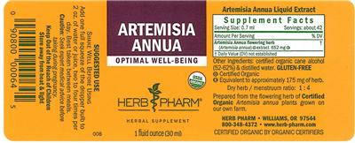 Photo of the Herb Pharm Artemisia Annua label