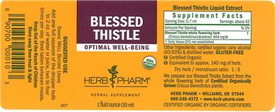 Photo of the Herb Pharm Blessed Thistle label
