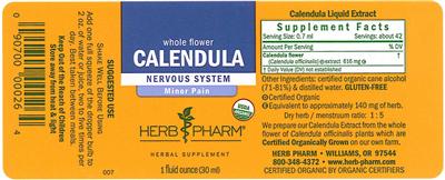 Photo of the Herb Pharm Calendula label