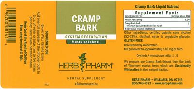 Photo of the Herb Pharm Cramp Bark label
