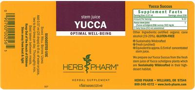 Photo of the Herb Pharm Yucca label