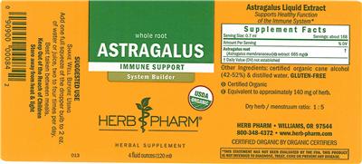 Photo of the Herb Pharm Astragalus label