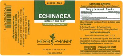 Photo of the Herb Pharm Echinacea label