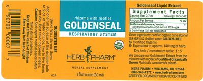 Photo of the Herb Pharm Goldenseal label
