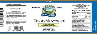 Photo of the Nature's Sunshine Urinary Maintenance label