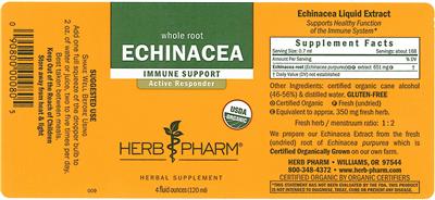 Photo of the Herb Pharm Echinacea label