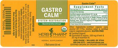 Photo of the Herb Pharm Gastro Calm label