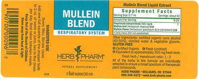 Photo of the Herb Pharm Mullein Blend label