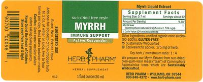 Photo of the Herb Pharm Myrrh label