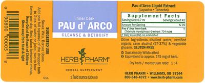 Photo of the Herb Pharm Pau d'Arco label