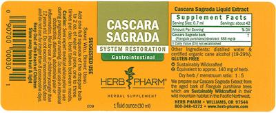 Photo of the Herb Pharm Cascara Sagrada label