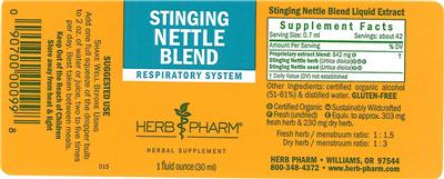 Photo of the Herb Pharm Stinging Nettle Blend label