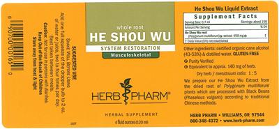 Photo of the Herb Pharm Ho Shou Wu label
