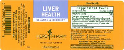 Photo of the Herb Pharm Liver Health label
