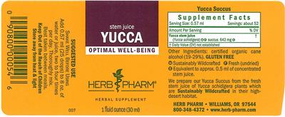Photo of the Herb Pharm Yucca label