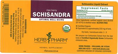 Photo of the Herb Pharm Schisandra label