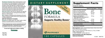 Photo of the Pharmanex Bone Formula label