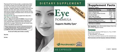 Photo of the Pharmanex Eye Formula label