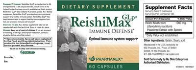 Photo of the Pharmanex ReishiMax GLp label