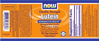 Photo of the NOW Double Strength Lutein label