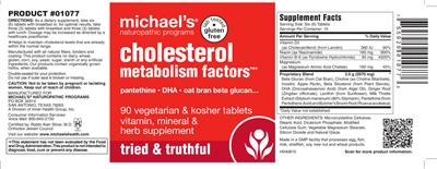 Photo of the Michael's Naturopathic Programs Cholesterol Metabolism Factors label