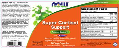 Photo of the NOW Super Cortisol Support label