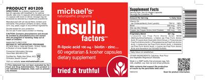 Photo of the Michael's Naturopathic Programs Insulin Factors label