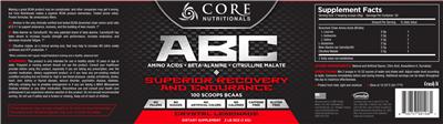Photo of the Core Nutritionals ABC Crystal Lemonade label