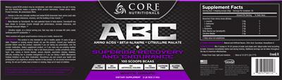 Photo of the Core Nutritionals ABC White Grape label