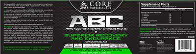Photo of the Core Nutritionals ABC Wicked White Watermelon label