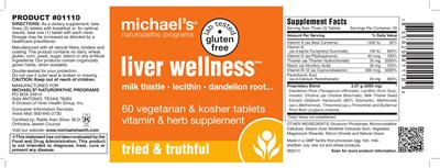 Photo of the Michael's Naturopathic Programs Liver Wellness label
