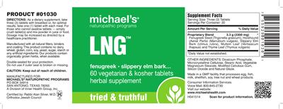 Photo of the Michael's Naturopathic Programs LNG label