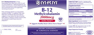 B-12 Methylcobalamin 2000 mcg