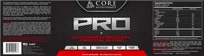 Photo of the Core Nutritionals Pro Cookies N' Cream label