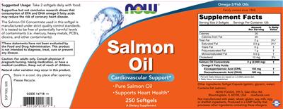 Photo of the NOW Salmon Oil label