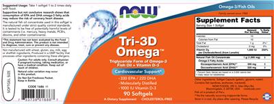 Photo of the NOW Tri-3D Omega label