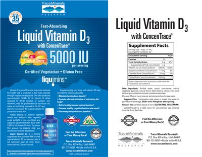 Fast-Absorbing Liquid Vitamin D3 with ConcenTrace Tropical Cherry